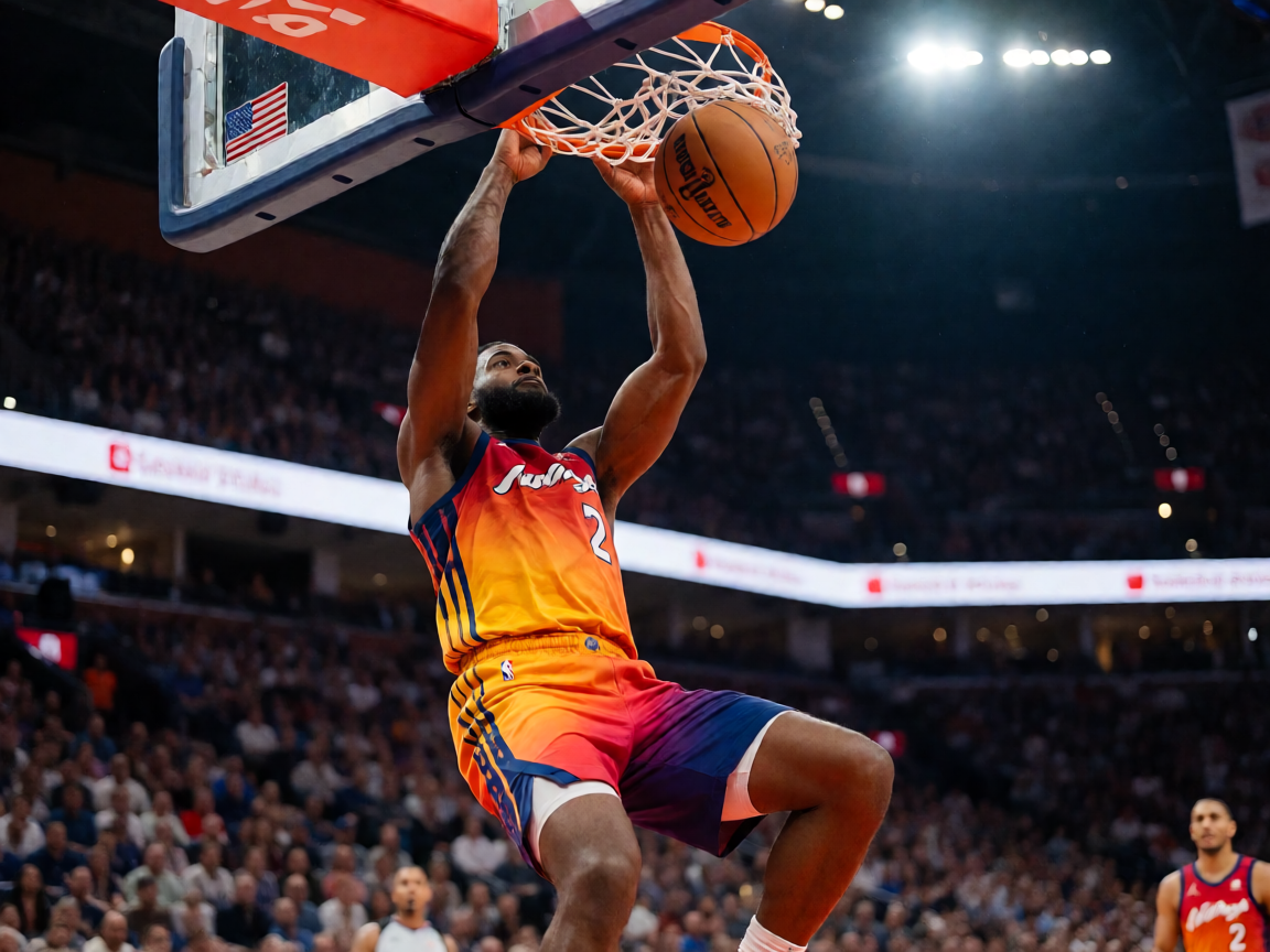 星空电竞——NBA篮球比赛激烈对抗，球员扣篮瞬间